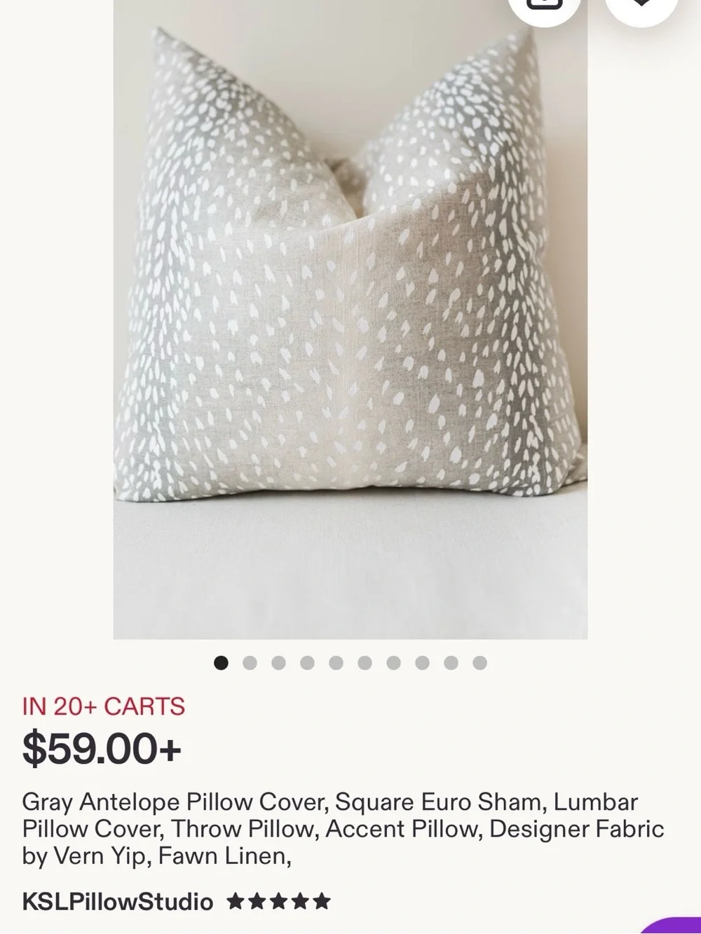 Gray Ombré Fawn Pillow Covers
